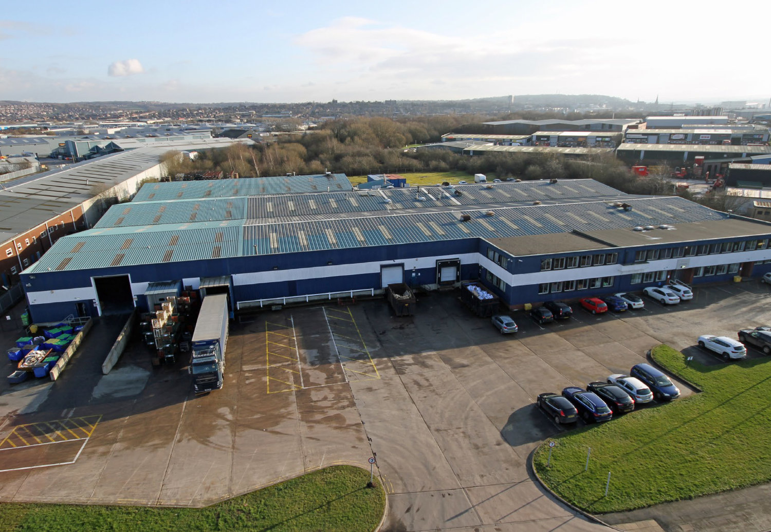 Mangham Road Rotherham Full drone shot Senior's new thermal enhancement facility based in Rotherham.