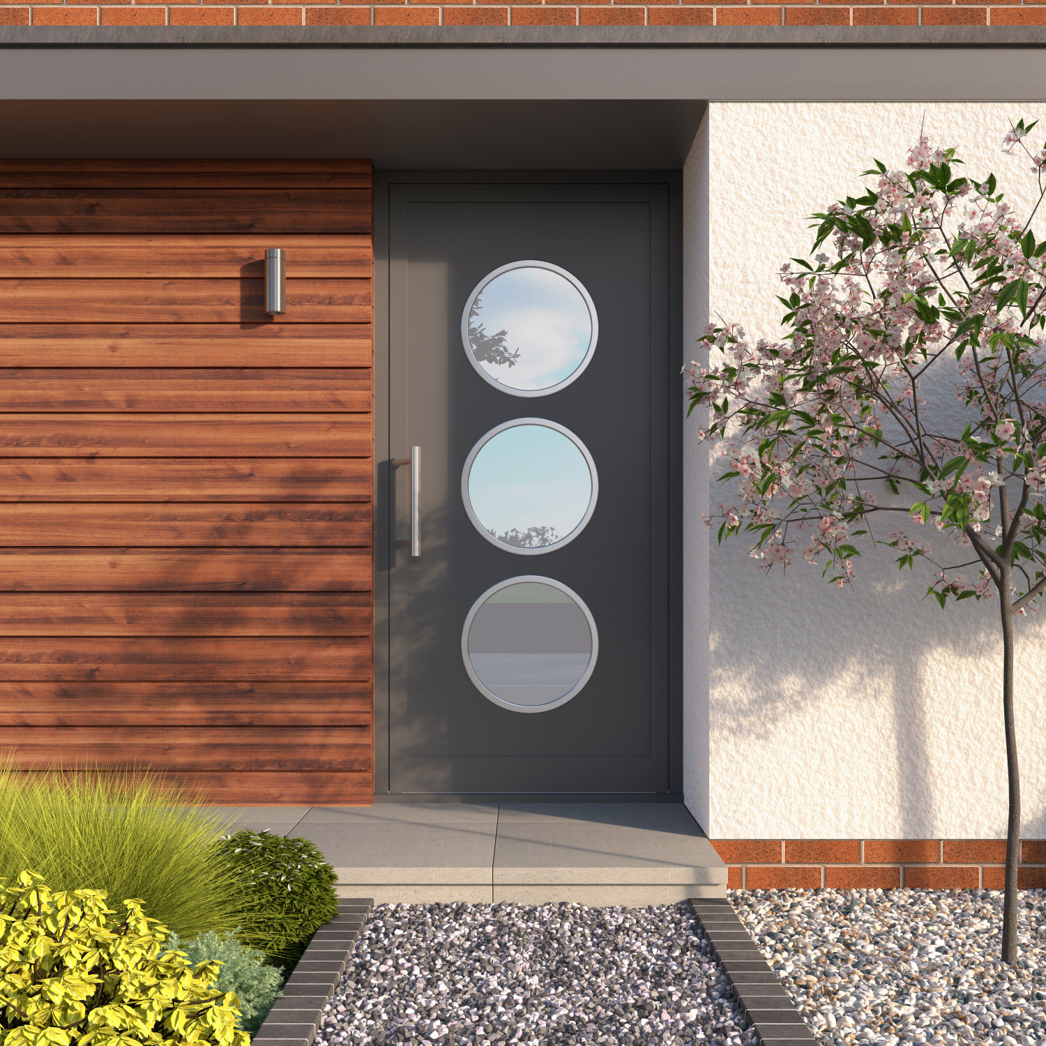 lifestyle_hallmark_bar_handle Seniors PAS24, PURe® residential front door solution featuring Hallmarks premium panel.